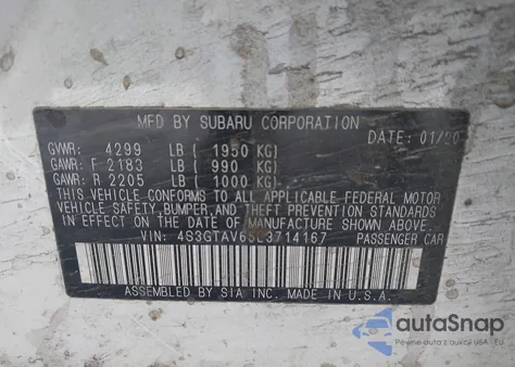 2020 Subaru Impreza Premium 5-Door from USA, damaged, VIN 4S3GTAV65L3714167